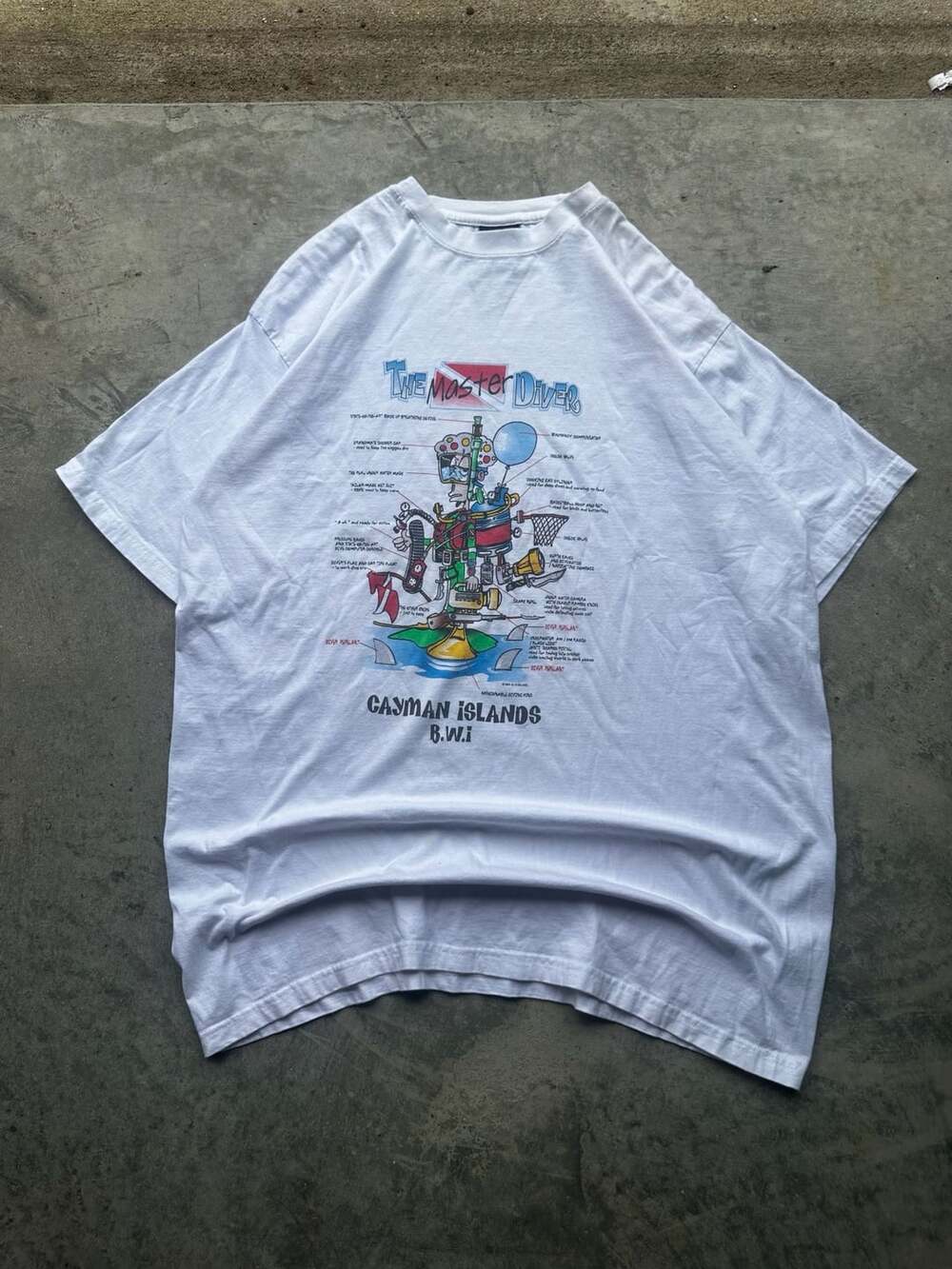 Irie Vibes The Master Diver T-Shirt Size XXL White Cayman Islands